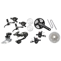 Groupe Shimano Deore XT 24-38 Dyna-Sys 10V disques RT86