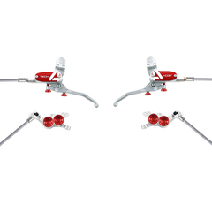 Hope Tech4 E4 Braided disck brake set silver red
