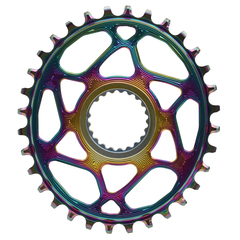 Absolute Black Shimano 12S Direct Mount Rainbow oval chainring