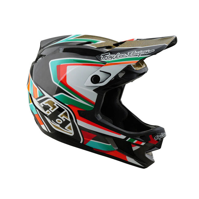 Downhill Helma TroyLeeDesigns D4 Carbon Helmet MIPS Frames Black Gold - View #9