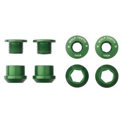 5 Paia Di Bulloni E Dadi In Alluminio Verde Per Corona Della Bicicletta. Misura 6.5mm. Perfetti Per Personalizzare BMX, MTB, Bici Da Corsa E Da Bambino.