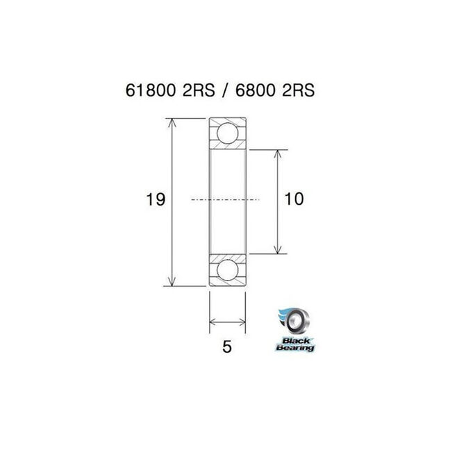 Parts and Parts Cuscinetto a sfere profondo 6800 2Z, 10 x 19 x 5 mm, DIN 625 ISO 15, cuscinetti radiali ad alta velocità, basso attrito, scorrevole, ideale per veicoli e macchinari