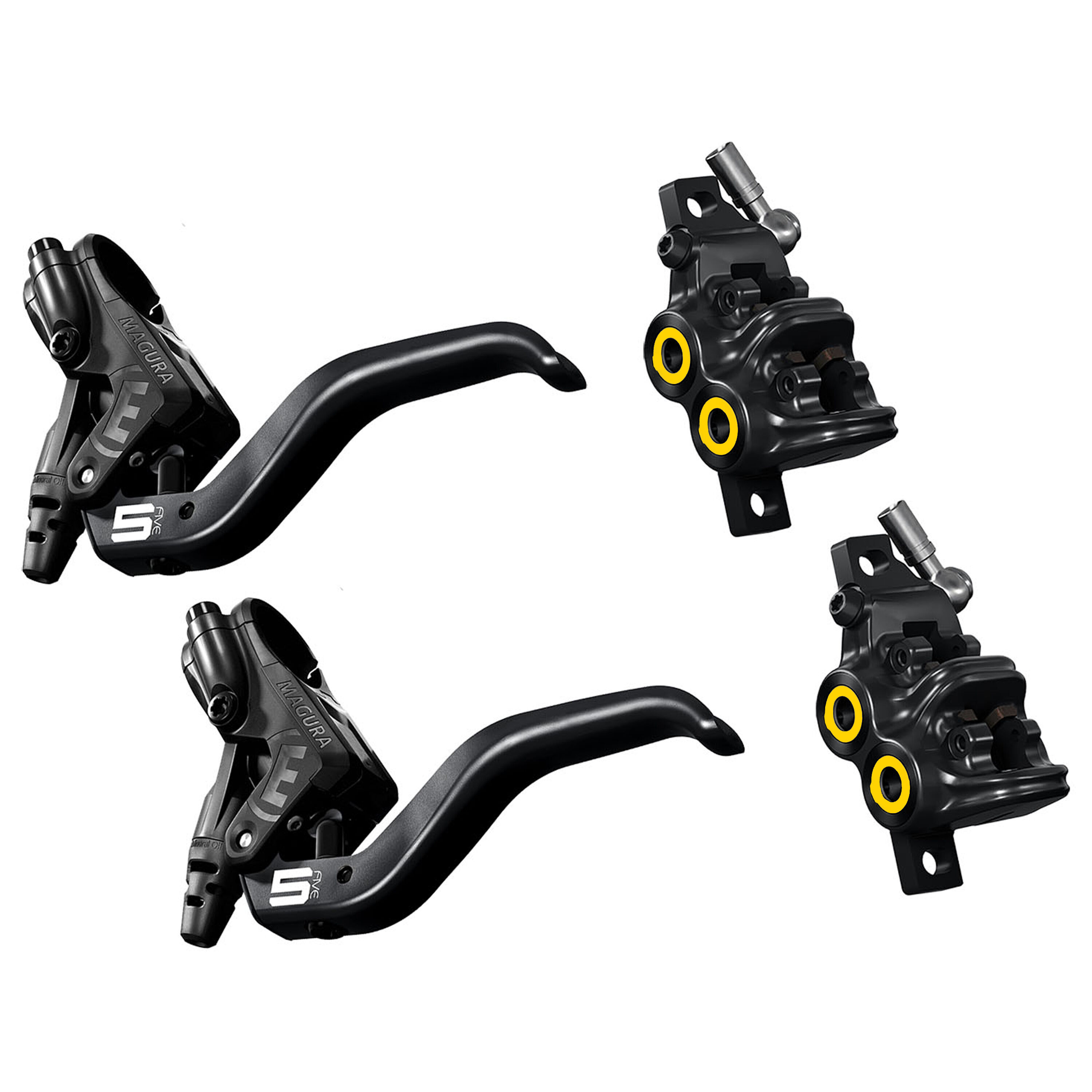 Magura MT5 front (800mm) + rear (1850mm) disc brakes LordGun