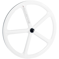 Aerospoke 5 spoke 28" track white front wheel